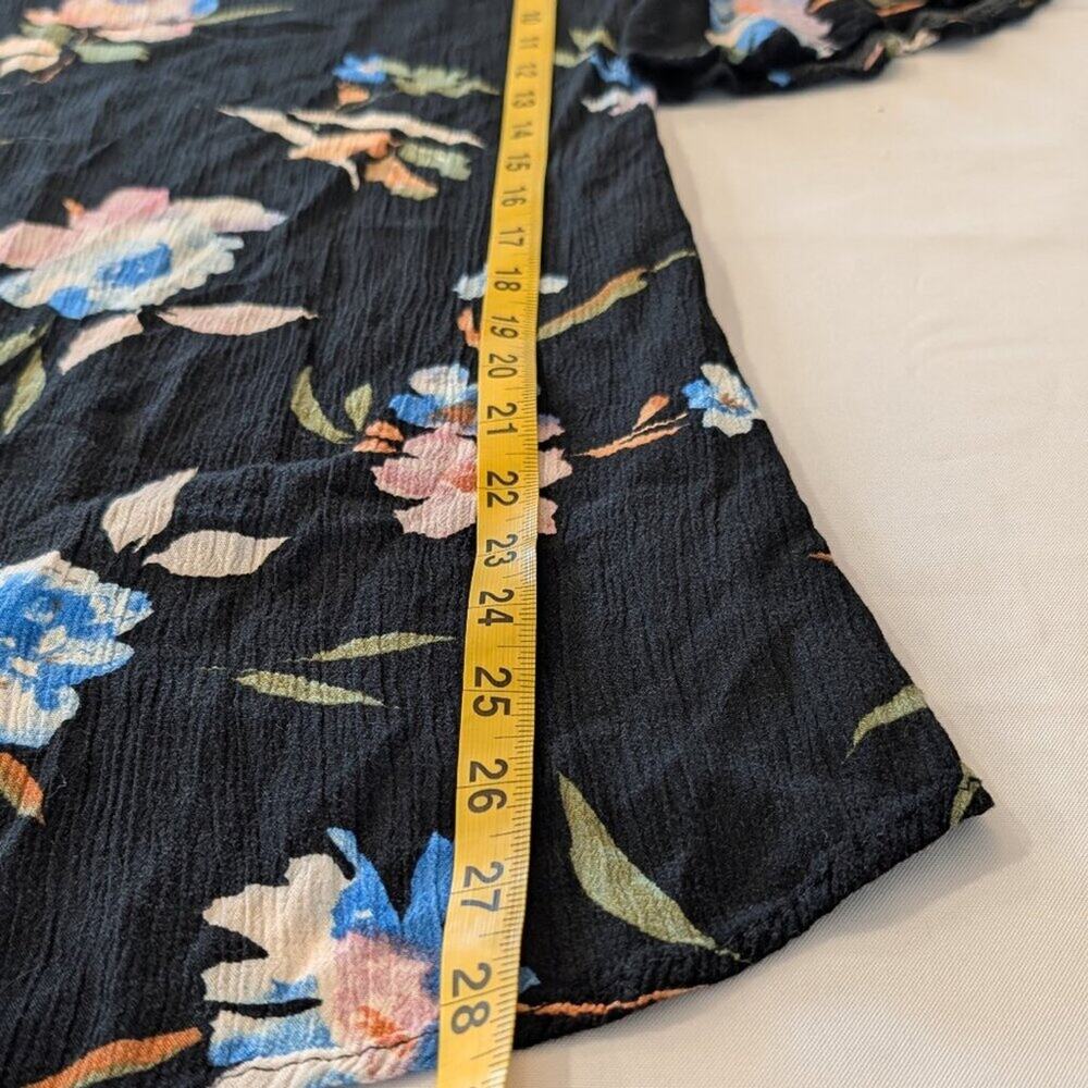 O'Neill Girls Black Floral Crinkle Dress Size M 10/12 Tie Back Boho Beach - Picture 8 of 8